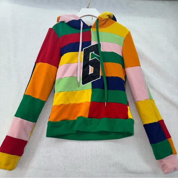 Women’s GSUWOO Color-block Pullover Hooded Sweatshirt Hoodie size Small - Picture 1 of 6